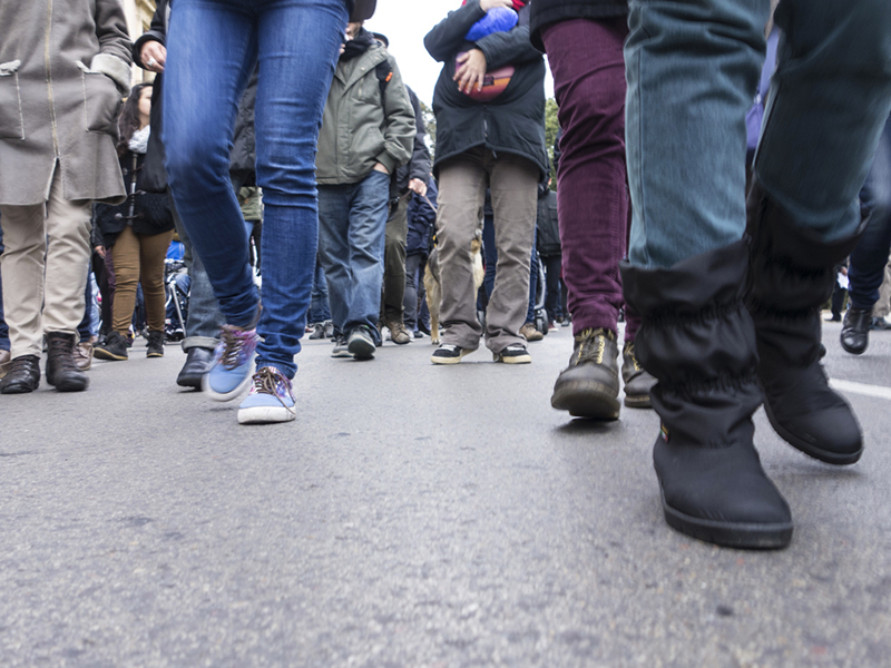 Des manifestants dans la rue